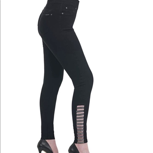 Luxe DENIM CUTOUT BLING JEGGING SIZE SMALL (6-8) - Picture 3 of 5